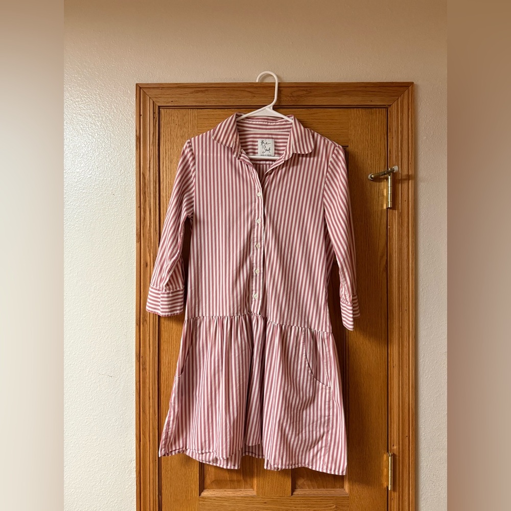 THE SHIRT Rochelle Behrens Drop Waist Shirt Dress